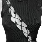 Princess Polly Black Ribbed Lace Up Tie Cutout Sleeveless Sexy Crop Tank Top 4 Photo 2