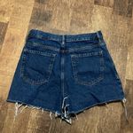 PacSun Ultra high rise vintage Tie Dye Button Fly Raw Hem Demin Shorts Photo 3