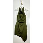 Elliatt  Camo Asymmetric Satin Cocktail Dress in Khaki Size X-Small Photo 4