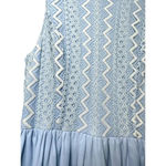 Altar'd State  Sleeveless Dress Size Small Blue Above Knee Lace Overloy Flowy Photo 2