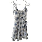 Athena Procopiou Size 2 French Fairytale Ruffle Wrap Dress Blue White Floral Photo 1