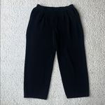 St. John Santana Knit Pleated Wide Leg Trouser Pant Black 6 Photo 2