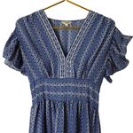 Max Studio 💙✨  Blue Flutter Sleeve Floral Tiered Maxi Dress 🌸 Size S – EUC Photo 4