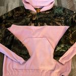 Vintage Fleece pink and camo quarter zip hooded sweatshirt Photo 0