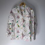 8 oak lane pajamas 2 Piece Shorts Long Sleeve Top Campaign Print Cotton Medium White Photo 1