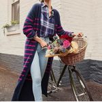 Loft Ann Taylor Women's Striped Cardigan Knit Sweater Dress Size M Photo 2