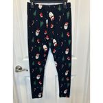 SO  Brand Black Festive Santa‎ Candy Cane Women's Leggings Size Med Photo 3