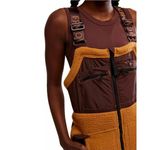 Free People FP Movement Hit the Slopes Fleece Overalls Camel Combo Sz Large NWOT Photo 12