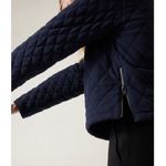 Athleta Athlete Retroplush Quilted Crewneck Sweatshirt Navy Blue- Size Small Photo 5