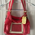 Juicy Couture Satin pink shoulder gold chain  Transparent Pocket In Front S -NWT Photo 0