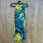 Anthropologie Carina blue yellow y2k dress‎ club party summer spring Photo 2