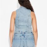 Wild Fable Denim Moto Vest Mock Neck Medium Wash  Sz XS NWT Fall Moto Biker Photo 5