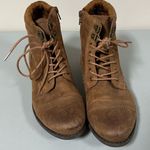 White Mountain Brown Tan Suede Tie-Up Lace-Up Ankle Boots Booties Shoes Size 9.5 🤎 Photo 2
