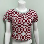 Free People  FP Movement geometric red short sleeve cropped tee size XS Photo 0