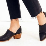 Madewell  Black Leather Mules with Brown Heel Photo 0