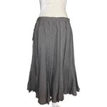 carole little  Women’s Linen Blend Pleated Embroidered Skirt Size 10 Taupe Summer Photo 4