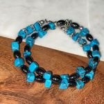 Handmade Stone bracelet double wrap 14” long western rodeo‎ Photo 1