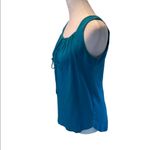 Nautica Teal Sleeveless Drawstring Keyhole Front Tank Top Size XS Photo 1