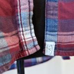 American Eagle Red Blue White Plaid Button (Snaps) Up Long Sleeve Shirt, Size XS Photo 4