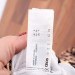 ASOS DESIGN Leopard Print Rib High Leg Thong Bikini Top US Size 4 UK 8 Brown Photo 1