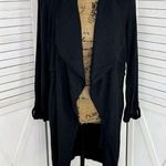 Elodie  Waterfall Linen Blend Cardigan Topper Jacket Black XS Open‎ Photo 0