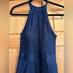 AQUA  Metallic Crinkle Halter Gown Photo 3