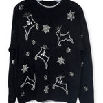 Vintage Victoria Jones‎ Christmas Reindeer Sweater Black Size M Photo 0