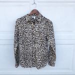 1901  Women’s Shirt Tan Shadow Leopard Button Up Blouse Small Photo 1
