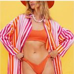 Beach Riot  Alexa Coverup Button Down Stripe Shirt Women’s Size Large/XL Photo 2