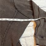 Free People waffle knit oversized pullover sweatshirt black brown charcoal grey Photo 2