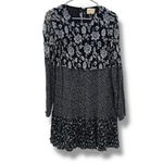 Sézane Sezane Leana Black & White‎ Floral Silk Blend Long Sleeve Shift Mini Dress Sz 38 Photo 1