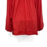 Anthropologie Lucky Brand Floral Embroiderred Flare Sleeve Babydoll Blouse Top Coral Large Photo 6