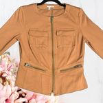 Halogen Women's Tan MOTO Jacket with Zip Closure & Pockets Photo 1