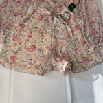 EXPRESS  Floral Wrap Jumpsuit - Pink and Cream Photo 5