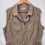 Pact Safari Romper Shortalls Womens XL Khaki Organic Cotton Elastic Waist Photo 1