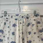 Threads of Luxx Blue Floral Women's Shorts with ruffled edge size medium. White Photo 1