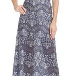 Foxiedox Anthropologie daleyza Lace Square Neck Midi dress Navy Blue Size small Photo 0