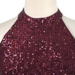 Forest Lily NEW Jumpsuit Sequin Wide Leg Crop Halter Neck Red Women’s Size 14 Photo 9