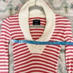 American Eagle VTG Y2K Waffle Knit Pink Stripe Shawl Neck Top Size Small Preppy Photo 3