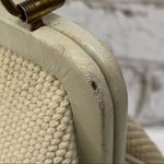 Vintage Beige Floral Needlepoint Clutch Handbag Photo 14