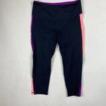 Victoria's Secret Cropped Color Block Black/Pink/Grey/Pink Mesh Leggings-Med Photo 2