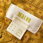 Anthropologie  Maeve Mustard Yellow Button Front Long Sleeve Tiered Marlie Dress Photo 3