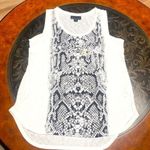 Attention Sleeveless Snakeskin Print Tank Top XL Sheer White Back Longline Styl Photo 5