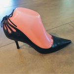 Jimmy Choo Y2K Black Leather Bow Butterfly Cutouts Heels Pumps Shoes 37.5/7 Photo 13