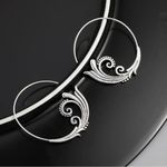 Exquisite Hoop Earrings NWT Silver Photo 2