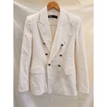 ZARA Women's Tailored England Button Double Breasted Blazer Jacket White Fall Photo 4