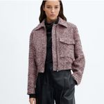 Mango  MNG tweed bomber cropped jacket NEW Size SMALL Photo 13