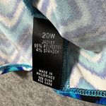 AGB Dress Woman Blue Chevron Print Tie Front Crop Shrug Cardigan Top 20W Photo 2