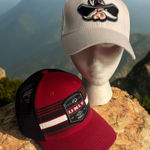 LOT OF 2 UNLV Rebels Baseball Caps Hats Red Black Trucker + White Embroidered Photo 0