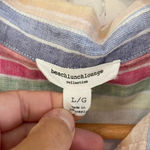 BeachLunchLounge Women’s Beach Lunch Lounge multi-colored linen blend striped sleeveless top L Photo 2
